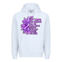 White purple pancreatic cancer sunflower and cancer ribb Premium Hoodie - MaliasSmallBusiness