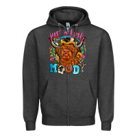 Charcoal Heather just a little moody Zipper Hoodie - Zillion Design Studio