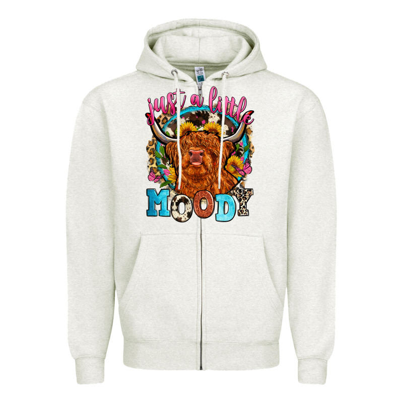 Just A Little Moody Zipper Hoodie by Zillion Design Studio | Teevron