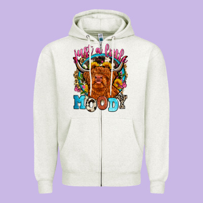 Just A Little Moody Zipper Hoodie Designed By Zillion Design Studio