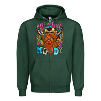 Sports Green just a little moody Zipper Hoodie - Zillion Design Studio