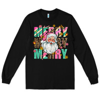 Black merry merry merry Long Sleeve Tee - AdoDesignShop