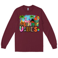 Burgundy summer vibes camp Long Sleeve Tee - Zillion Design Studio