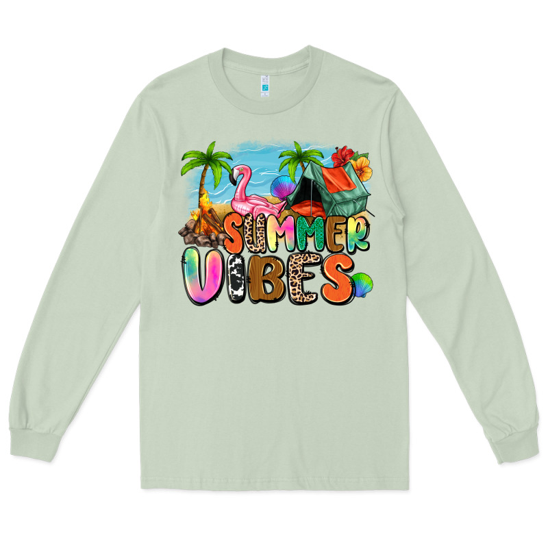 Summer Vibes Camp Long Sleeve Tee by Zillion Design Studio | Teevron