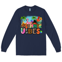 Navy summer vibes camp Long Sleeve Tee - Zillion Design Studio