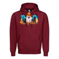 Burgundy Boo Y'all Zipper Hoodie - texasbilliewilder