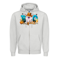 Dove Grey Boo Y'all Zipper Hoodie - texasbilliewilder
