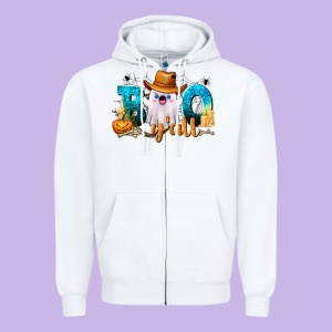Boo Y'all Zipper Hoodie Designed By Texasbilliewilder
