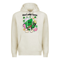 Oatmeal Heather one lucky nurse belt bag Premium Hoodie - MaliasSmallBusiness