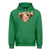 Emerald scottish cow Urban Hoodie - NancyCooperArtShop