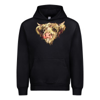 Foreset Green scottish cow Urban Hoodie - NancyCooperArtShop