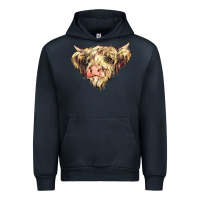 Navy scottish cow Urban Hoodie - NancyCooperArtShop