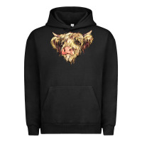 Pigment Black scottish cow Urban Hoodie - NancyCooperArtShop