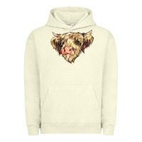 Pigment Pistachio scottish cow Urban Hoodie - NancyCooperArtShop