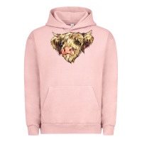 Pigment Salmon scottish cow Urban Hoodie - NancyCooperArtShop