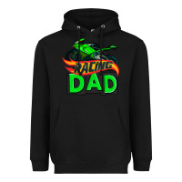 Black racing dad with racing motorcycle Heavyweight Hoodie - AdoDesignShop