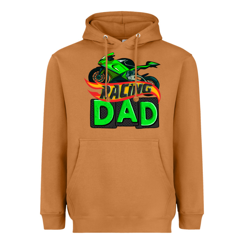 Racing Dad With Racing Motorcycle Heavyweight Hoodie by AdoDesignShop | Teevron