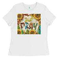 White just pray Ladies Tee - BarkalooDesign