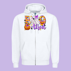 Boo-tiful Zipper Hoodie Designed By Texasbilliewilder
