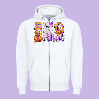 Boo-tiful Zipper Hoodie Designed By Texasbilliewilder