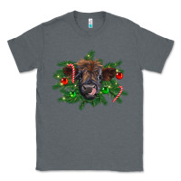 Charcoal Heather Christmas highland calf Classic Tee - RanaPortraitStore