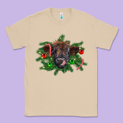 Christmas Highland Calf Classic Tee Designed By Ranaportraitstore