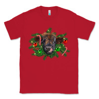 Red Christmas highland calf Classic Tee - RanaPortraitStore