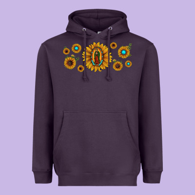 Sunflower Lady Of Guadalupe Heavyweight Hoodie Designed By Jahusdesignshop