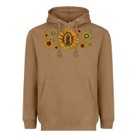 Toasted Coconut sunflower lady of guadalupe Heavyweight Hoodie - JahusDesignShop