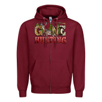 Burgundy gone hunting Zipper Hoodie - Zillion Design Studio