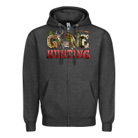 Charcoal Heather gone hunting Zipper Hoodie - Zillion Design Studio