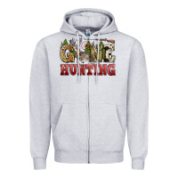 Heather Grey gone hunting Zipper Hoodie - Zillion Design Studio