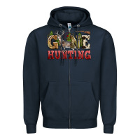 Navy gone hunting Zipper Hoodie - Zillion Design Studio