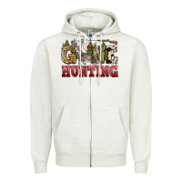 Oatmeal Heather gone hunting Zipper Hoodie - Zillion Design Studio