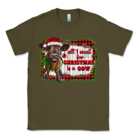 Army Green all i want for christmas is a cow highland calf Classic Tee - RanaPortraitStore