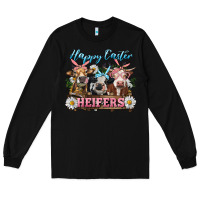 Black Happy Easter Heifers Long Sleeve Tee - RanaPortraitStore