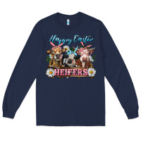 Navy Happy Easter Heifers Long Sleeve Tee - RanaPortraitStore