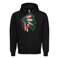 Black mexican flag indian headdress Zipper Hoodie - RanaPortraitStore