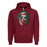 Mexican Flag Indian Headdress Zipper Hoodie | Teevron