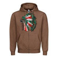 Chestnut mexican flag indian headdress Zipper Hoodie - RanaPortraitStore