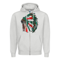 Dove Grey mexican flag indian headdress Zipper Hoodie - RanaPortraitStore