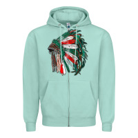 Seafoam mexican flag indian headdress Zipper Hoodie - RanaPortraitStore