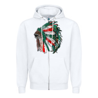 White mexican flag indian headdress Zipper Hoodie - RanaPortraitStore
