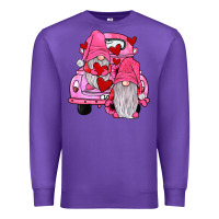 Purple farm truck,gnomies valentines Premium Sweatshirt - JahusDesignShop