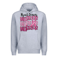 Heather Grey breast cancer warrior Premium Hoodie - MaliasSmallBusiness