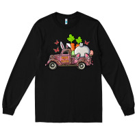 Black happy easter pink truck with bunny Long Sleeve Tee - RanaPortraitStore
