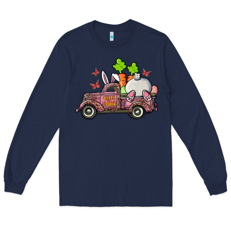 Happy Easter Pink Truck With Bunny Long Sleeve Tee by RanaPortraitStore | Teevron