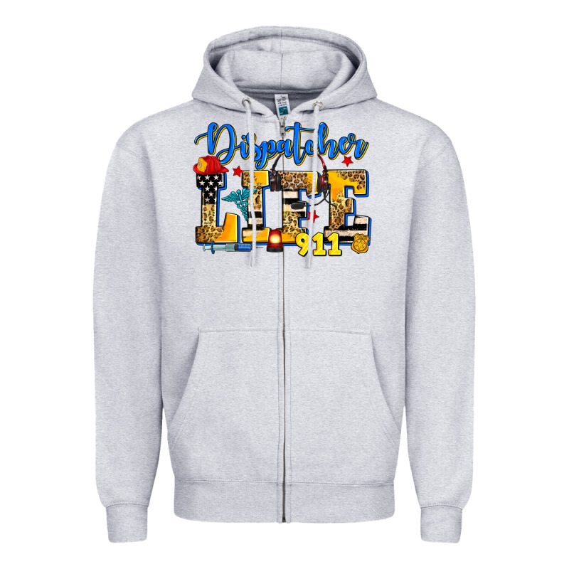 Dispatcher Life Zipper Hoodie by Zillion Design Studio | Teevron