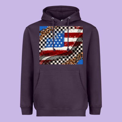 American Flag And Racee Flag Heavyweight Hoodie Designed By Adodesignshop