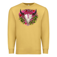 Antique Gold bull skull cactus valentines Premium Sweatshirt - JahusDesignShop
